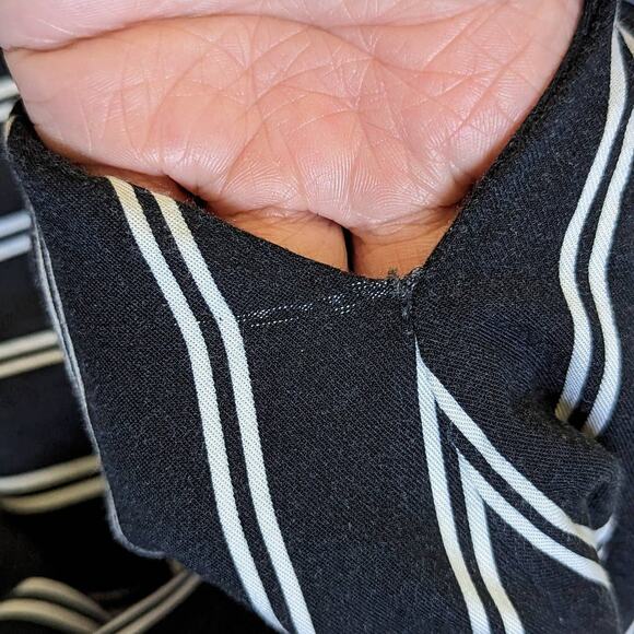 Torrid Mini Challis Button-Front Shirt Dress Black White Striped Vertical Stripe - Picture 7 of 10